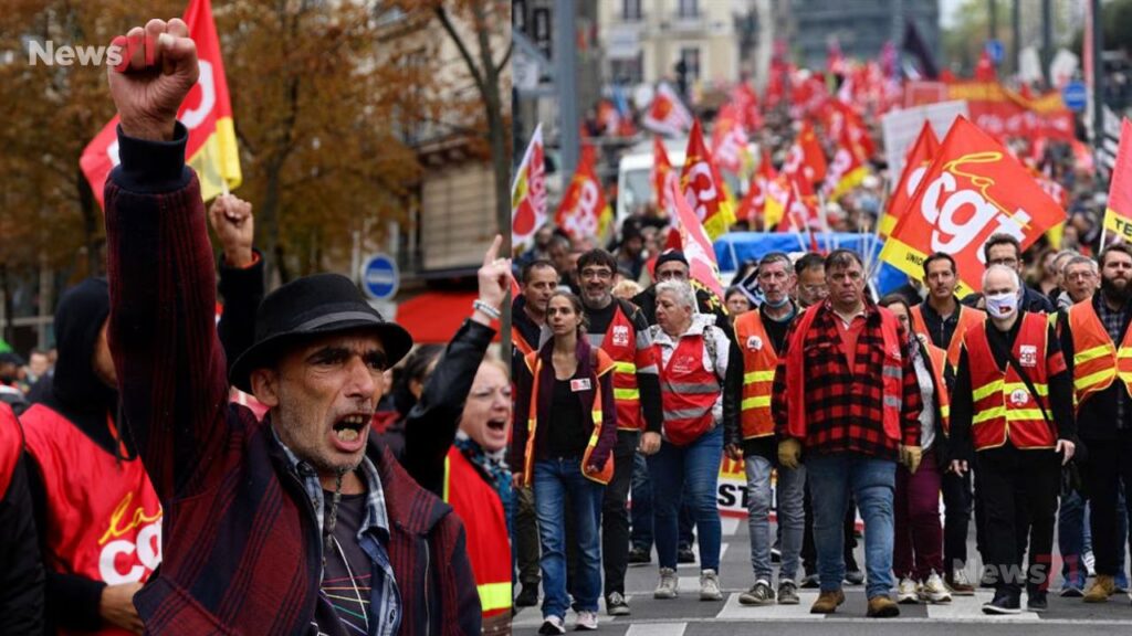 French unions call mass strikes as political crisis threatens government stability