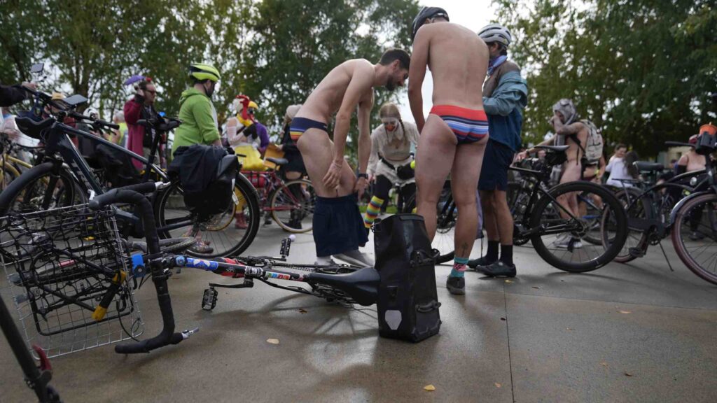 Portland Protesters Hold Naked Bike Ride Against Trump National Guard Plan